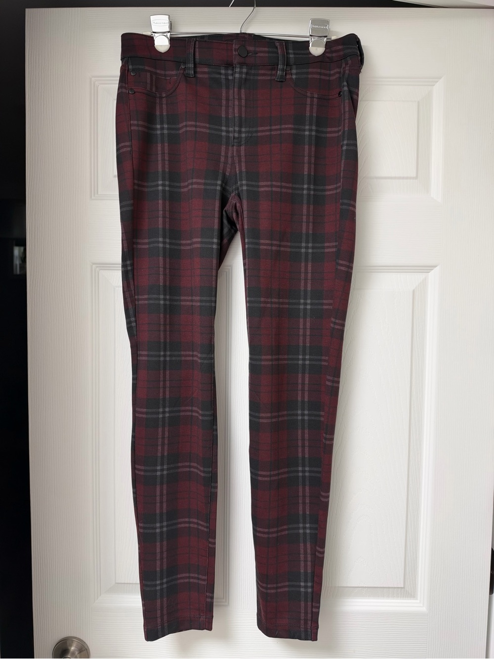 Liverpool Burgundy and Black Plaid Ankle Pants